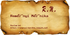 Reményi Mónika névjegykártya
